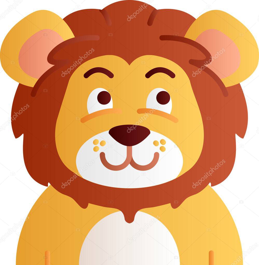 Cartoon lion, illustration, vector on white background