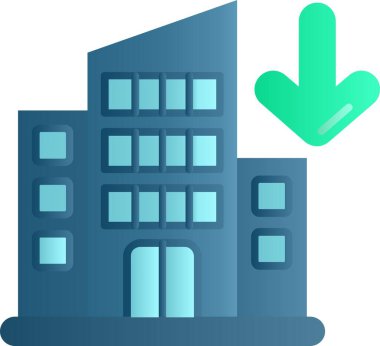 Otel binası ikon vektör illüstrasyonu