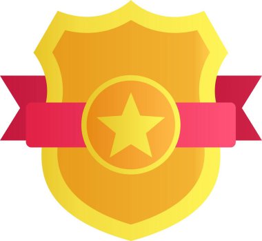 Düz biçimli vektör rozeti simgesi