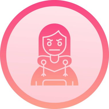 Kaput simgesi olan kız, vektör tasarımı