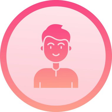 Kısa saç stili vektör ikonu olan güzel bir genç adam.