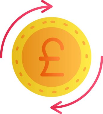 pound para birimi düz vektör simgesi