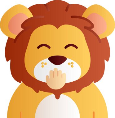 Büyük gözlü şirin çizgi film aslanının vektör çizimi