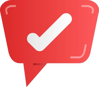 Onay işareti simgesi ile konuşma balonu