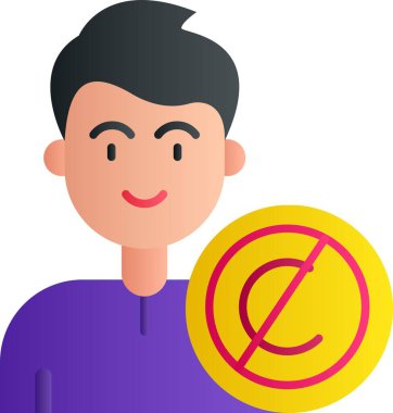 Mor işaretli genç adam.