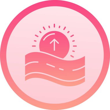 Dalgalar ve dalga vektör simgesiyle güzel nehir