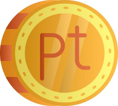 Altın ruble madeni para simgesi, izometrik stil