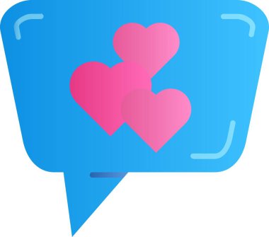 İzometrik vektörde sohbet kalp simgesi