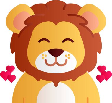 Sevimli aslan çizgi film vektör çizim grafik tasarım