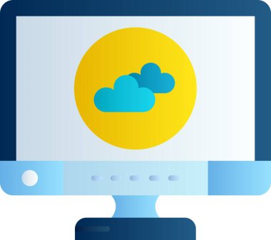 Bulut simgesine sahip bilgisayar, çizgi film biçimi