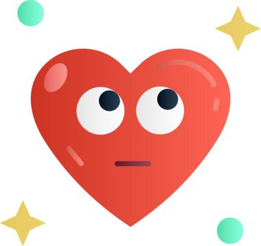 Göz simgesi olan kalp, çizgi film tarzı