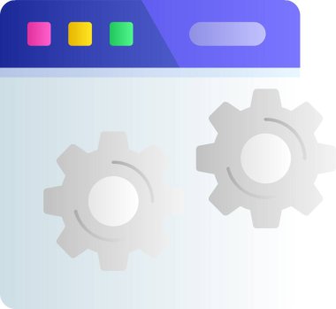 Basit vektör simgesi, ayarların illüstrasyonu, çark