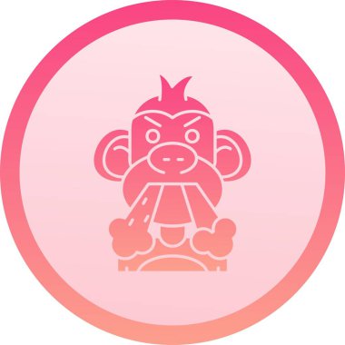 benzersiz maymun vektör çizgisi simgesi