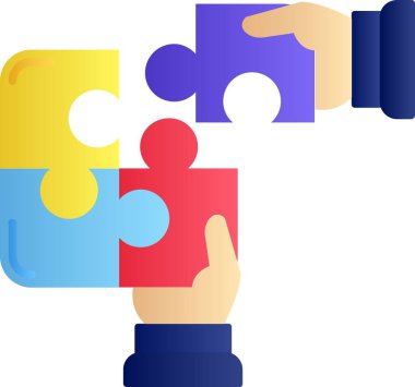 Yapboz simgesi. Web için takım çalışması vektör simgesinin düz çizimi