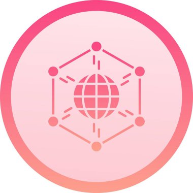 güzel küresel ağ çizgisi vektör simgesi