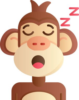 uykulu maymun uykusu, illüstrasyon, beyaz arkaplanda vektör.