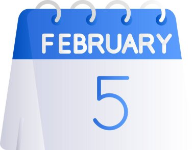 Takvimde 6 Şubat. 3d illüstrasyon