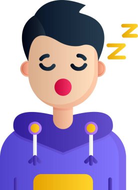 Uyuyan çocuk, illüstrasyon, beyaz arka plan vektör.