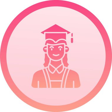 Mezun. Web simgesi basit illüstrasyon