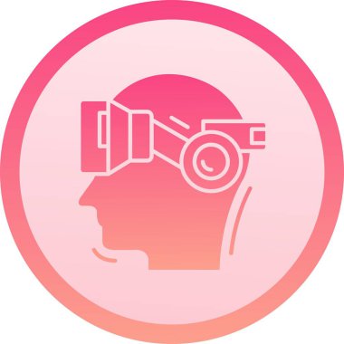 VR gözlüklü güzel kafa vektör simgesi