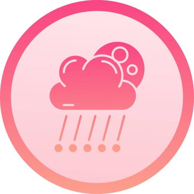 Yağmur ve yağmur rengi ikon vektörlü bulut.