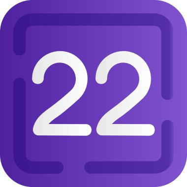 Düz biçimli 2 sayı işareti simgesi