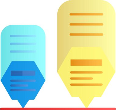 kağıt ve zarf simgesi, düz tasarım biçimi, vektör illüstrasyonu.