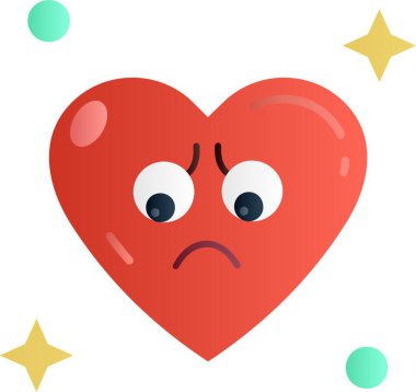 Kalp simgesi. Kalp vektör simgesi web için karikatür çizimi