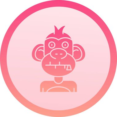 Kabartma simge vektörlü eşsiz bir maymun