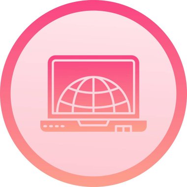 Bir dizüstü bilgisayar simgesinin vektör illüstrasyonu