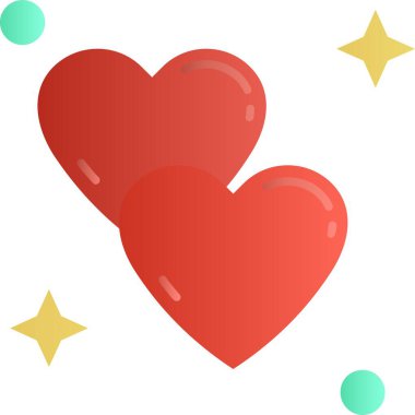 Kalp ikonu. düz vektör illüstrasyonu, sevgililer günü