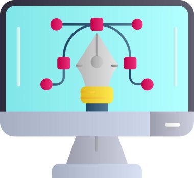 Bilgisayar. Web simgesi basit tasarım