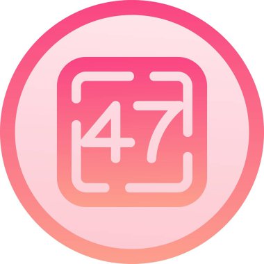 16 numaralı kırmızı simgenin vektör çizimi