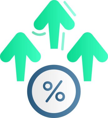 İki renkli oklu illüstrasyon yüzde işareti
