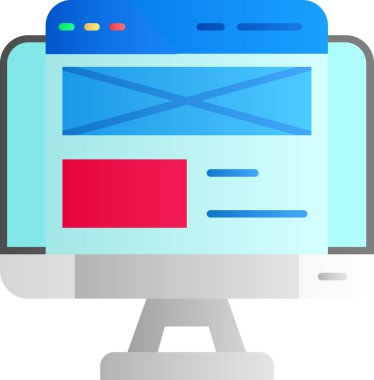 bilgisayar izleme simgesi, vektör illüstrasyonu