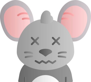 izole şirin çizgi film fare simgesi vektör çizimi