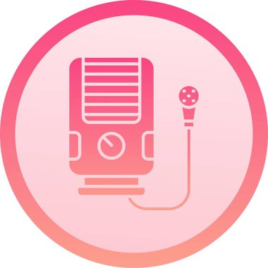 vektör mikrofon simgesi, basit vektör illüstrasyonu