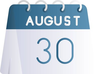 Ağustos 'un 20' nci günü tek bir günlük takvimde, beyaz arkaplanda basit sayfa simgesi, ağustos.