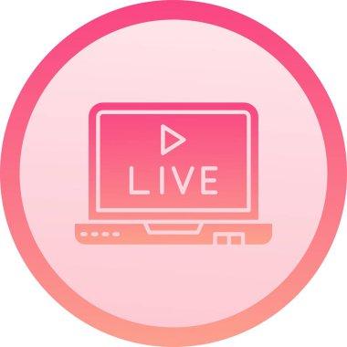 canlı yayın simgesi, düz vektör illüstrasyonu