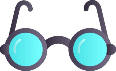 Gözlüklü gözlük simgesi, düz stil