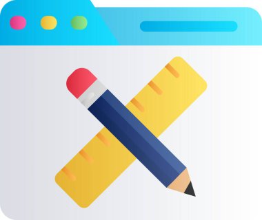 kalem vektörü simgesi, renk vektörü