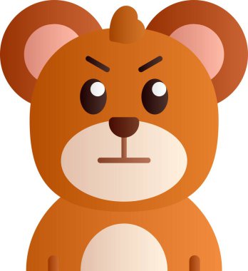 Kızgın yüzlü bir çizgi film ayısı.