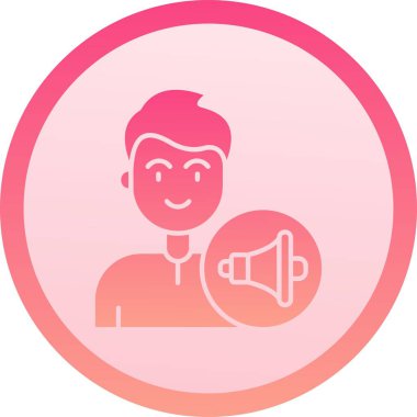 Bir megafon vektör ph simgesine sahip eşsiz bir adam