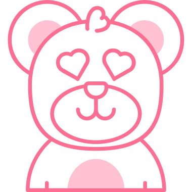 Sevimli ayı kalbi simgesi