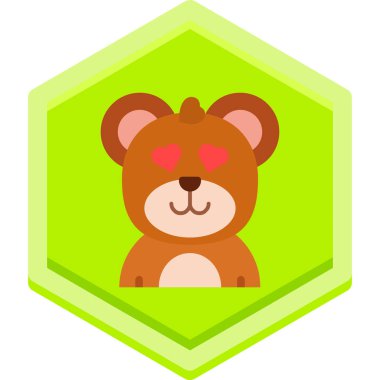 Ayı hayvan simgesi düz bir şekilde