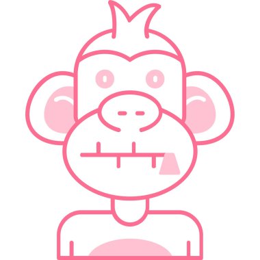 modada izole edilmiş arkaplanda maymun simgesi