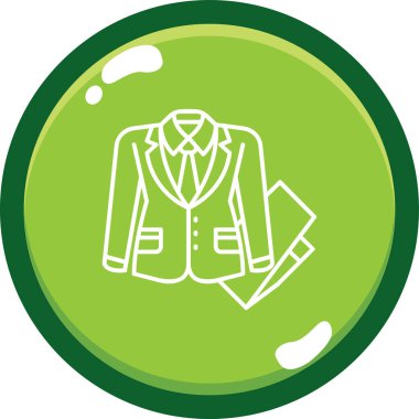 Modern yeşil ceket simgesinin vektör illüstrasyonu