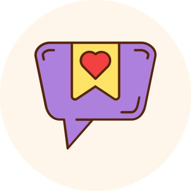 sohbet vektörü düz renk simgesi