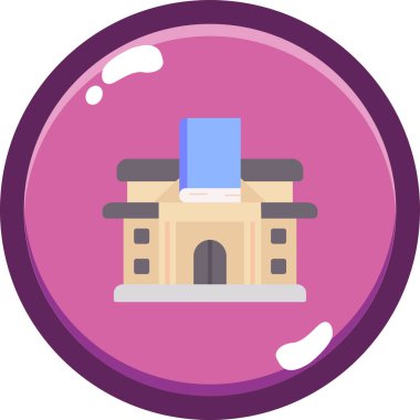 Bina. Web simgesi basit illüstrasyon