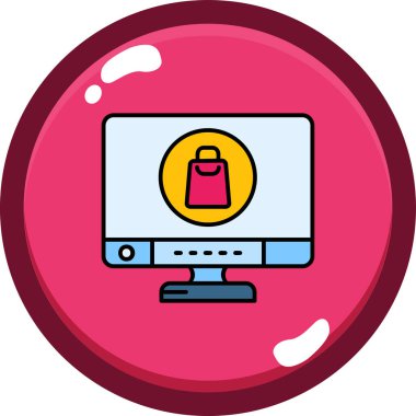 Bilgisayar. Web simgesi basit illüstrasyon